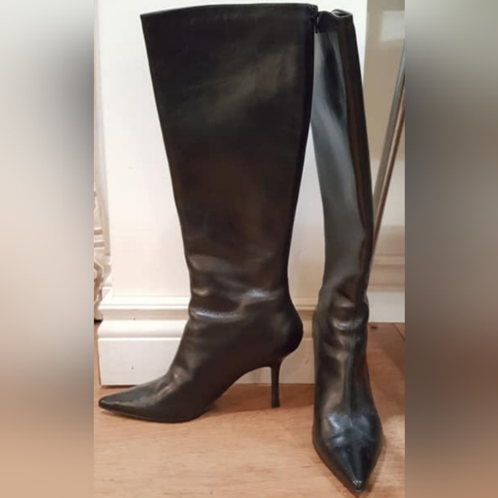 Aldo black leather boots 38